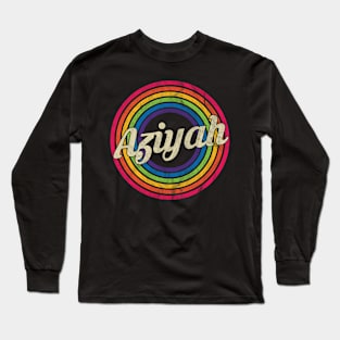 Aziyah - Retro Rainbow Faded-Style Long Sleeve T-Shirt